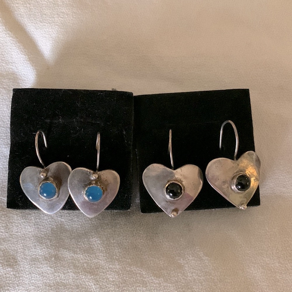 Heart shaped silver  earrings